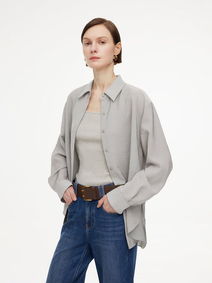 [Preview] Triacetate Blend Women Oversized Shirt