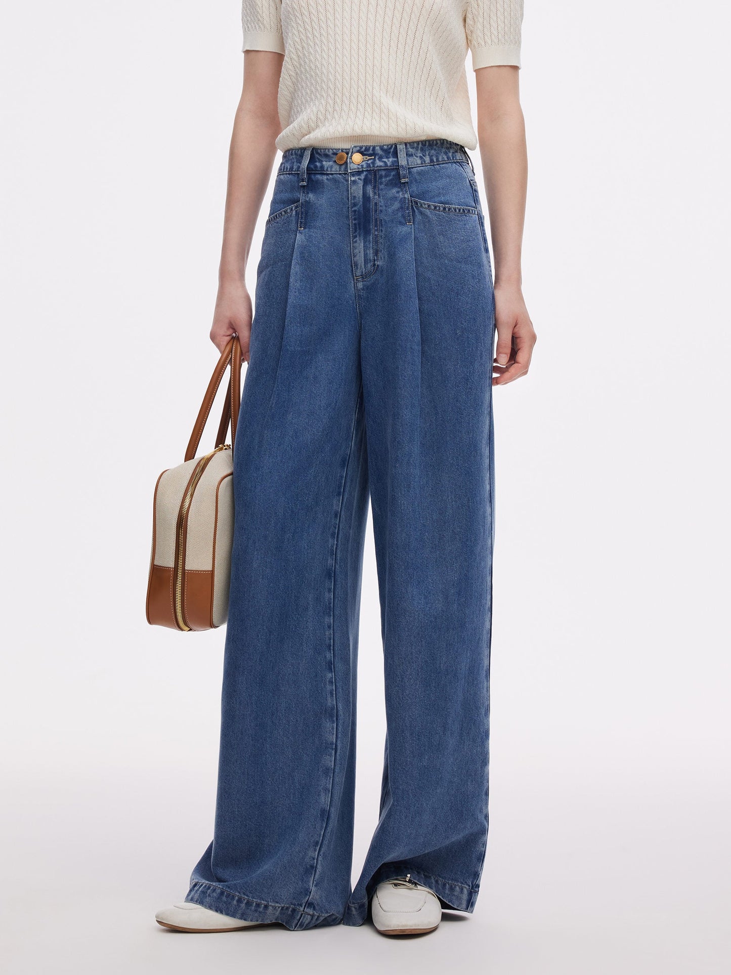100% Tencel Denim Women Adjustable Waist Jeans