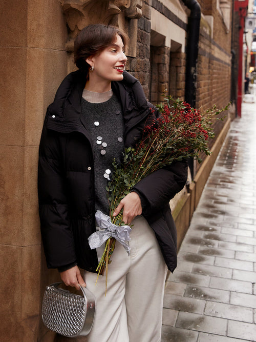 Loose Unisex Hooded Goose Down Jacket