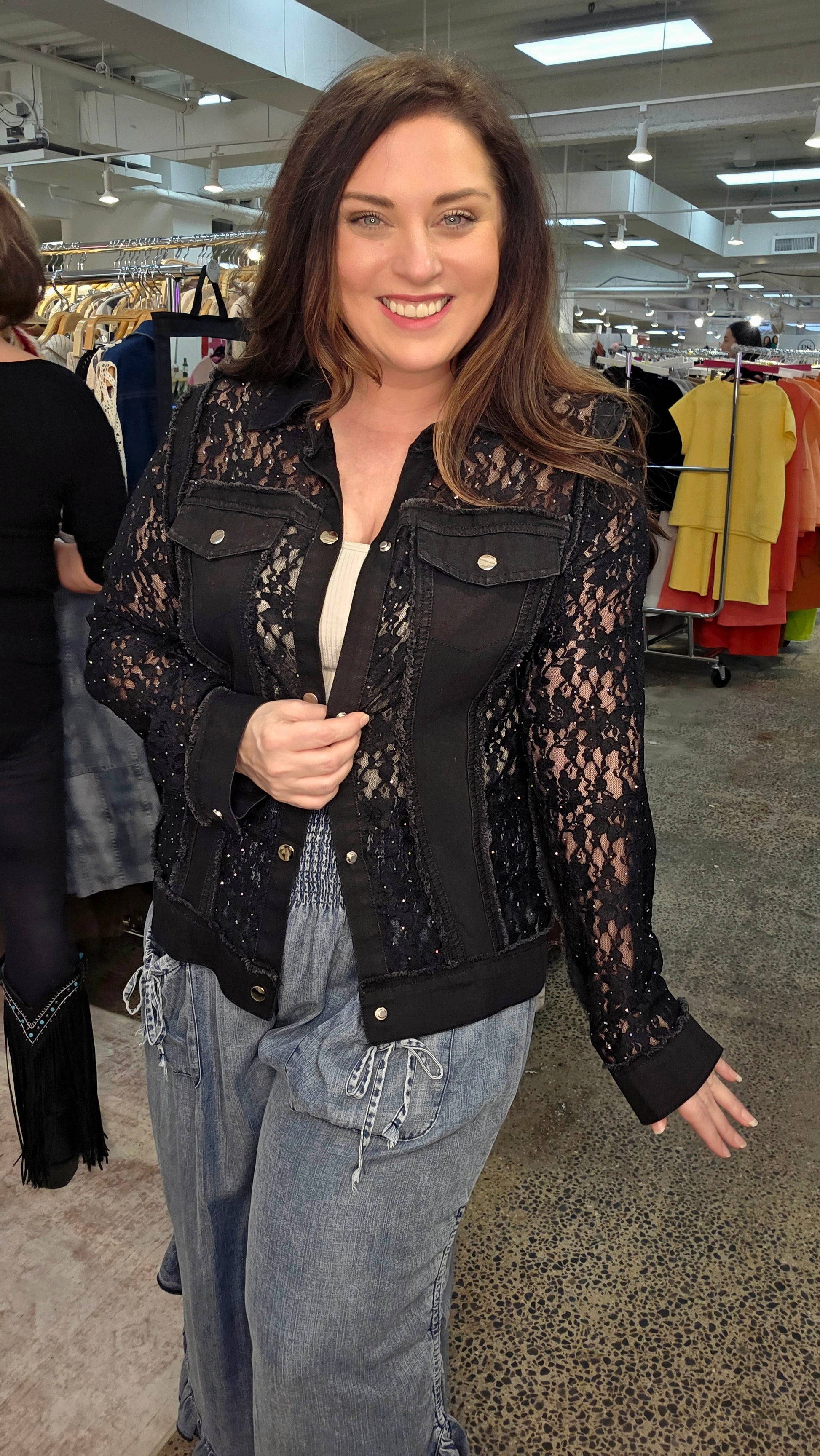 Origami - Midnight Sparkle Black Lace Jacket