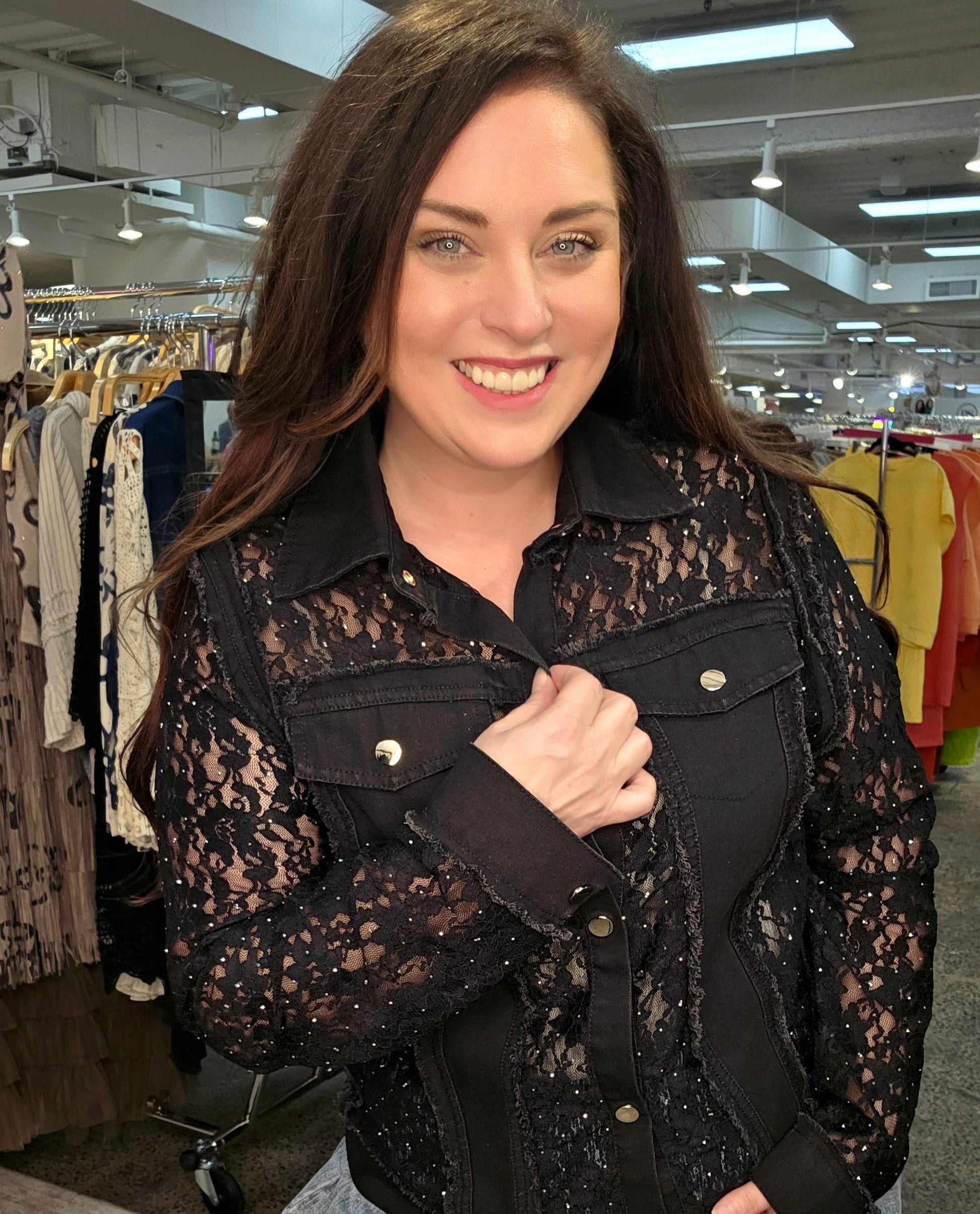 Origami - Midnight Sparkle Black Lace Jacket
