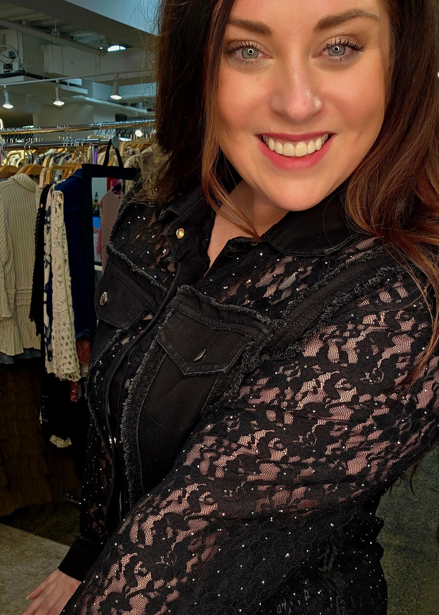Origami - Midnight Sparkle Black Lace Jacket