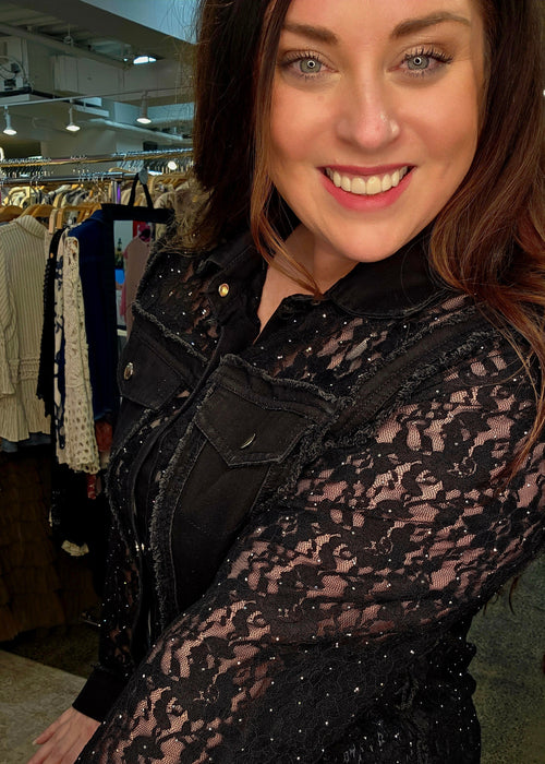 Origami - Midnight Sparkle Black Lace Jacket