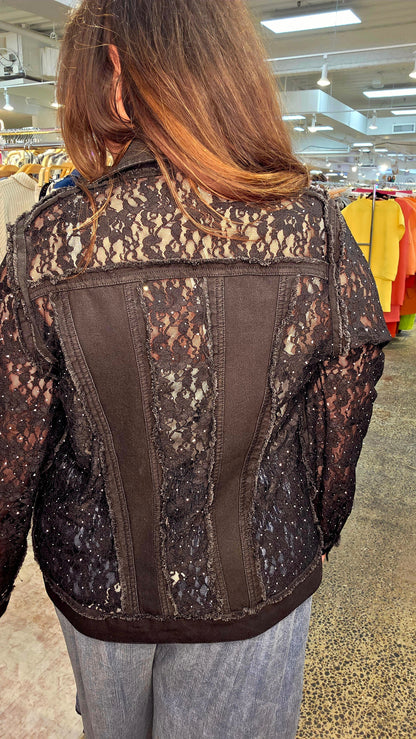 Origami - Midnight Sparkle Black Lace Jacket