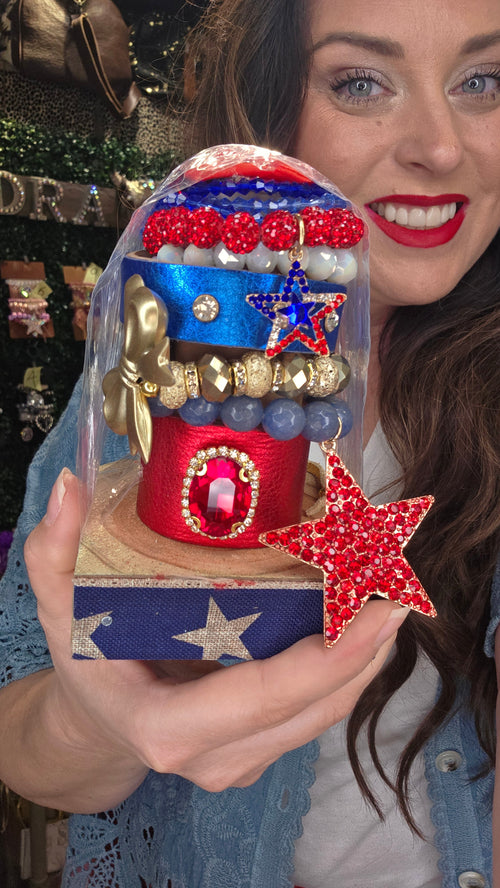 Americana Gold Bow Bracelet Tower by Sandra Ling Designs