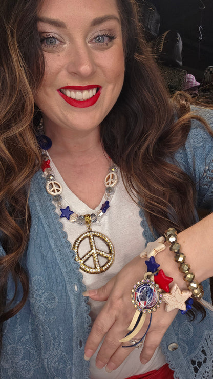 Vintage Patriotic Stars Bracelet Stack by Sandra Ling Designs