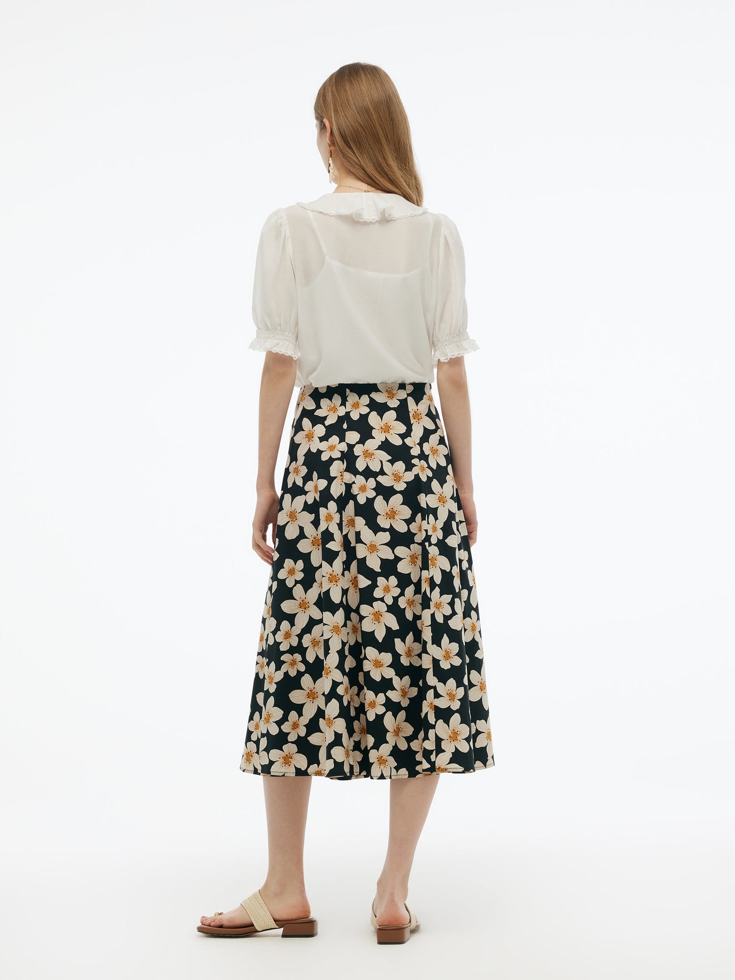 Cotton Stretch Floral Print Women Skirt