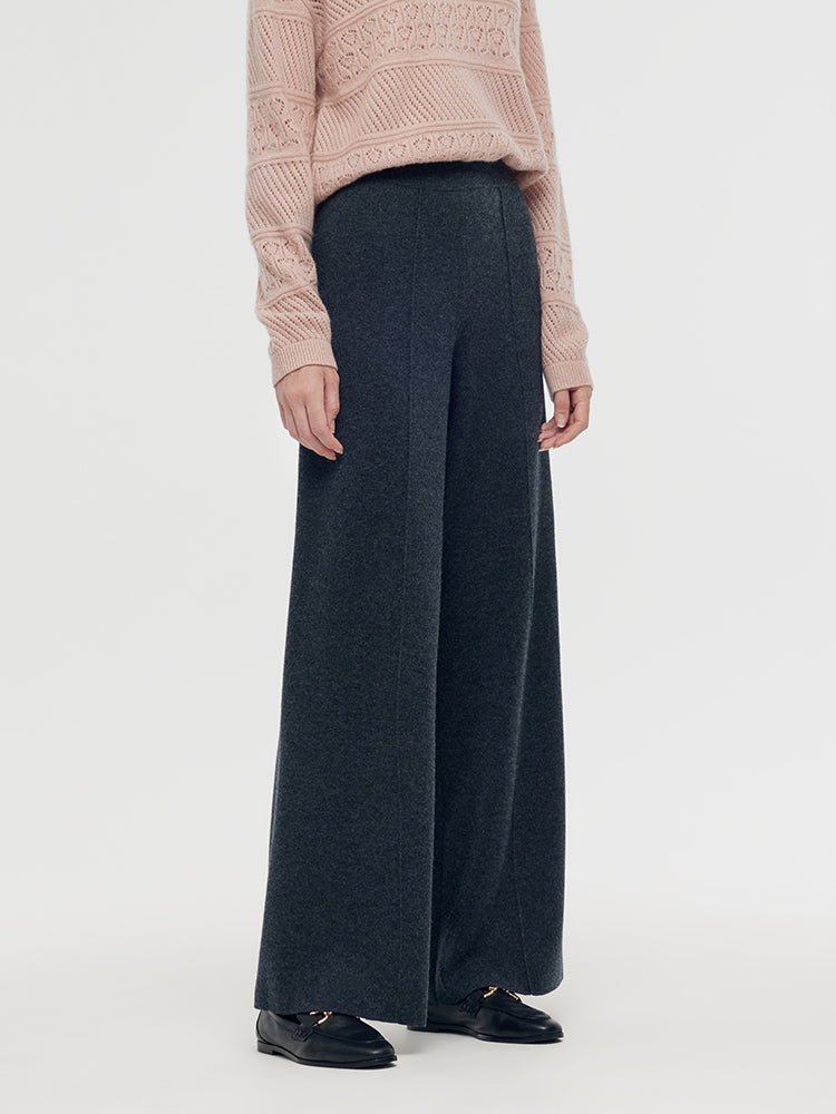 Petite Machine Washable Wool Wide Leg Women Pants