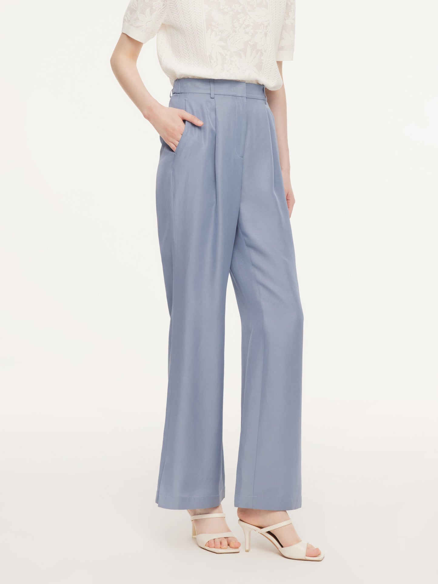 Acetate Tencel Linen Blend Women Suit Pants