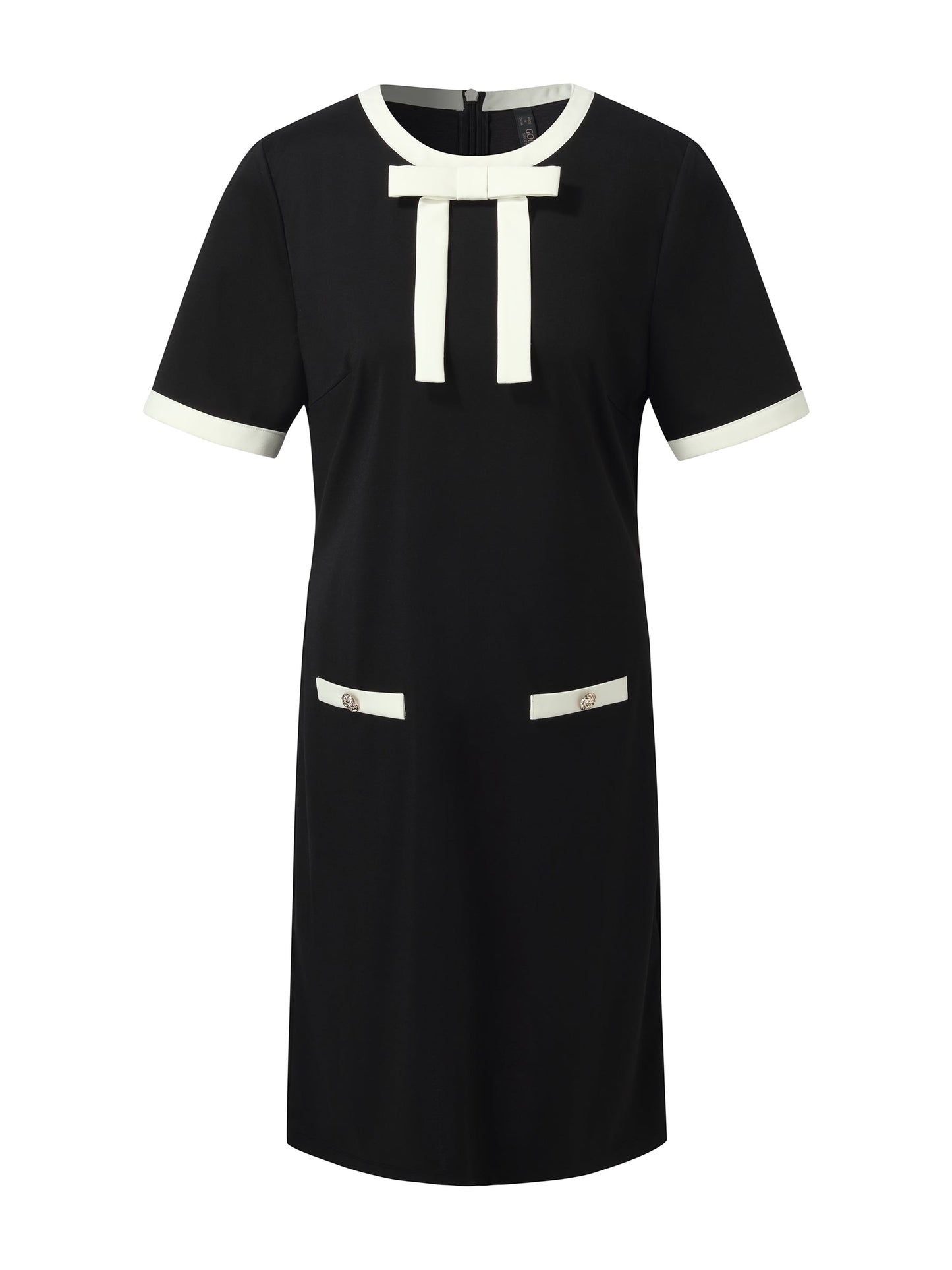 Tencel Blend Contrast Trim Women Knit Mini Dress