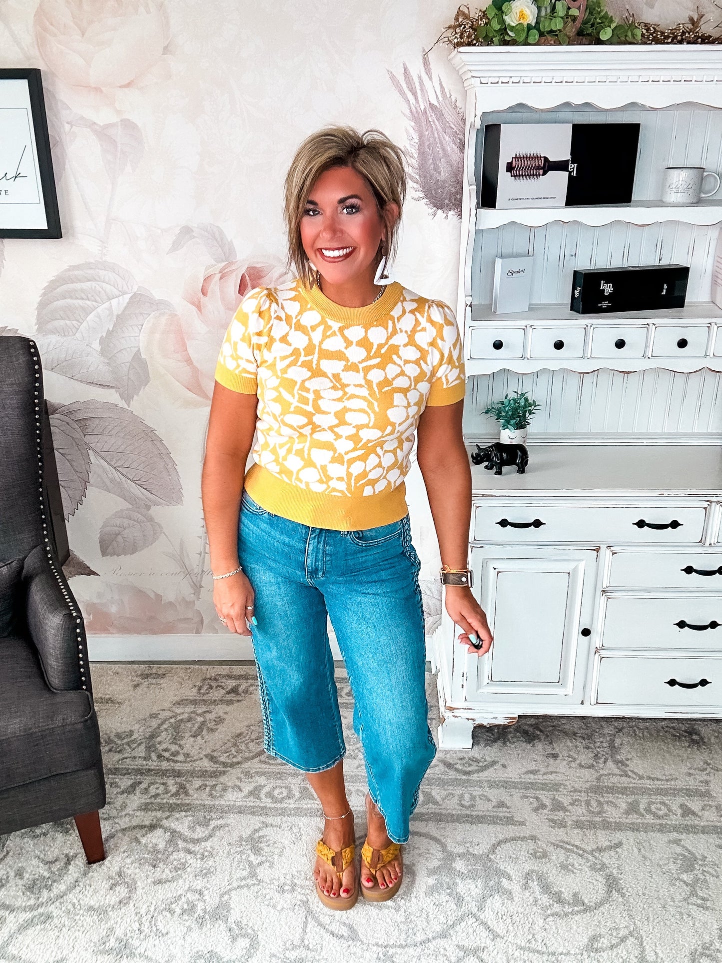 Love You So Short Sleeve Sweater - Mustard