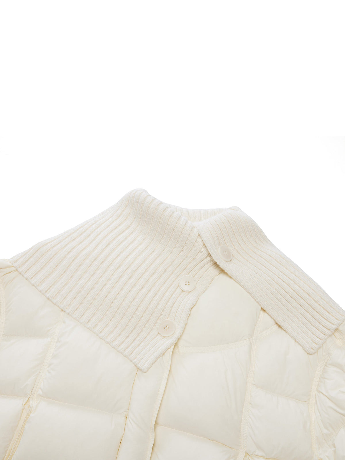 Cocoon Knitted Convertible Collar Goose Down Jacket