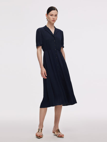 22MM Mulberry Silk Women Midi Dress With Belt
