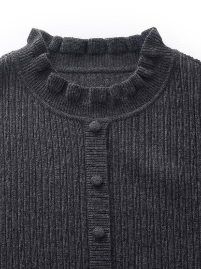 Wool Blend Faux-Layered Women Blouse