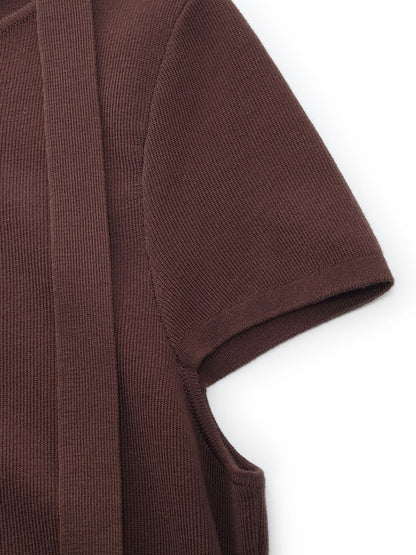 Triacetate Lyocell Blend Women Ribbon Knit Top