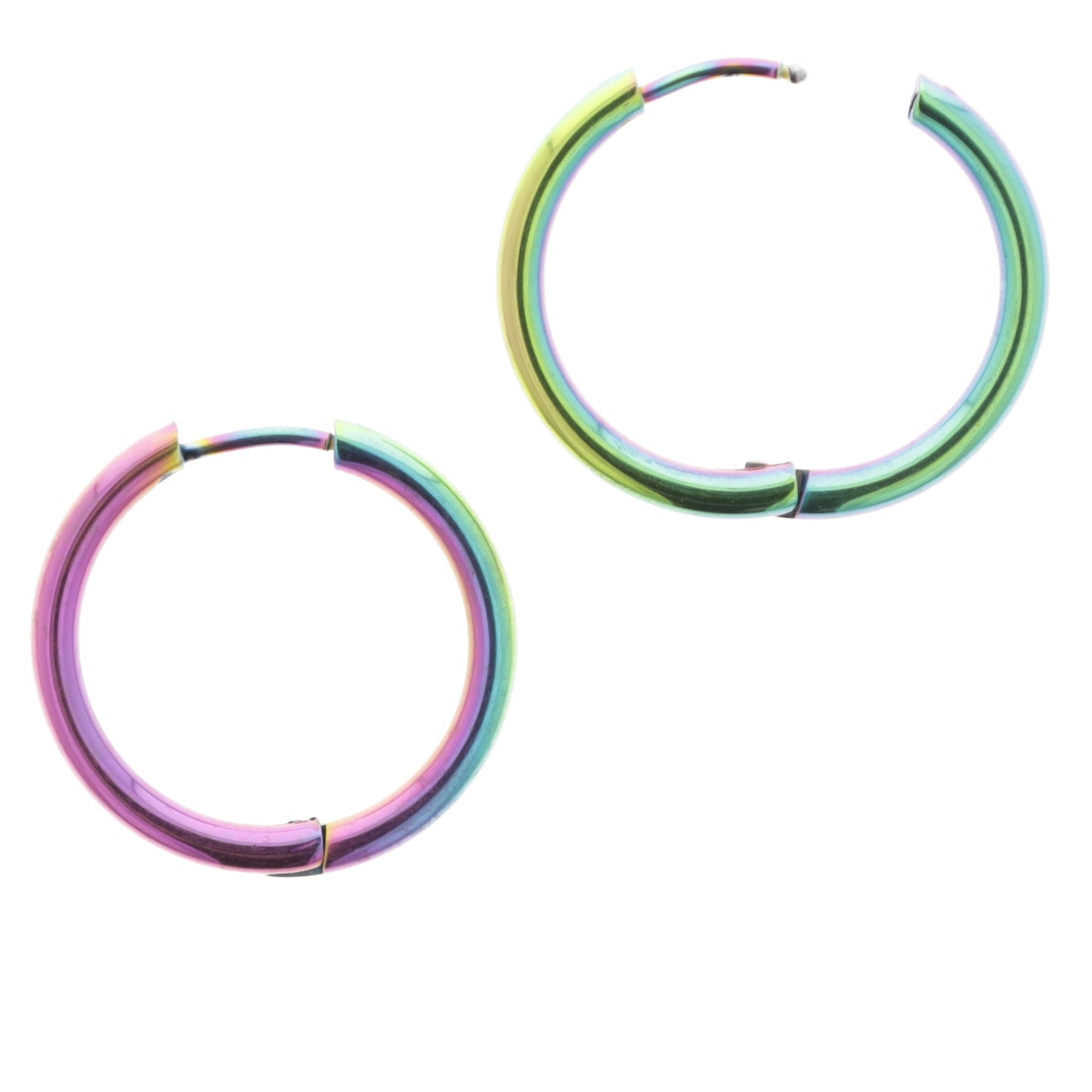 23mm Stainless Steel Rainbow Hoop Earrings