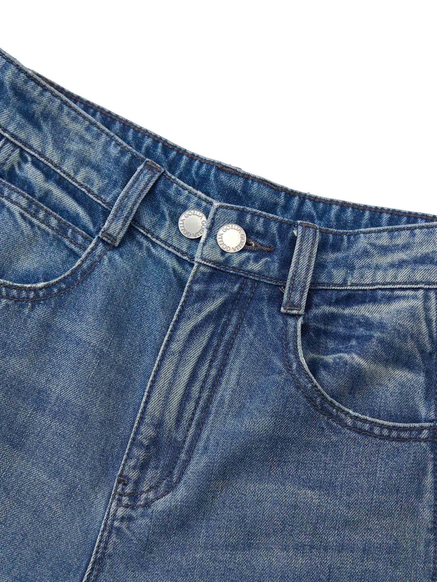 100% Cotton Denim Women Curved Leg Jeans