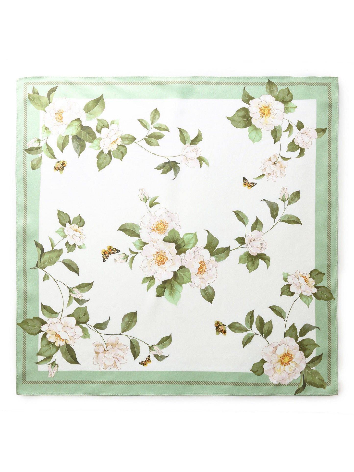 100% Mulberry Silk Rose Print Women Scarf