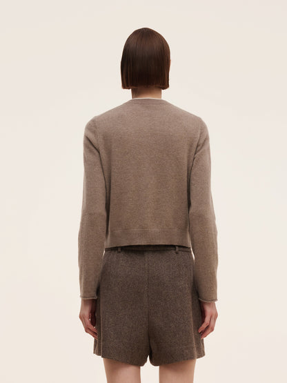 100% Cashmere Faux Two-Piece Women Cardigan