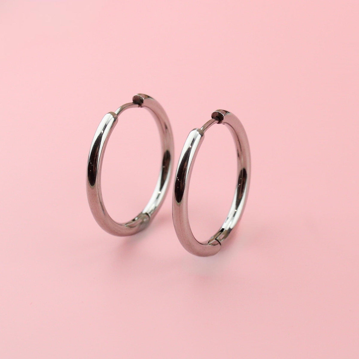 25mm Stainless Steel Hoop Earrings