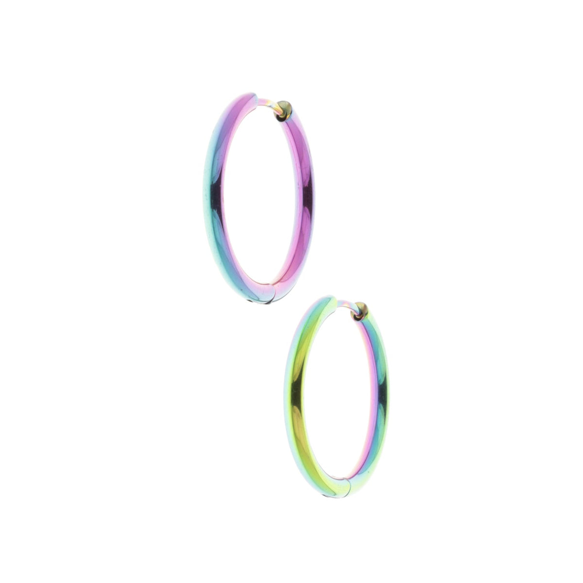 25mm Stainless Steel Rainbow Hoop Earrings