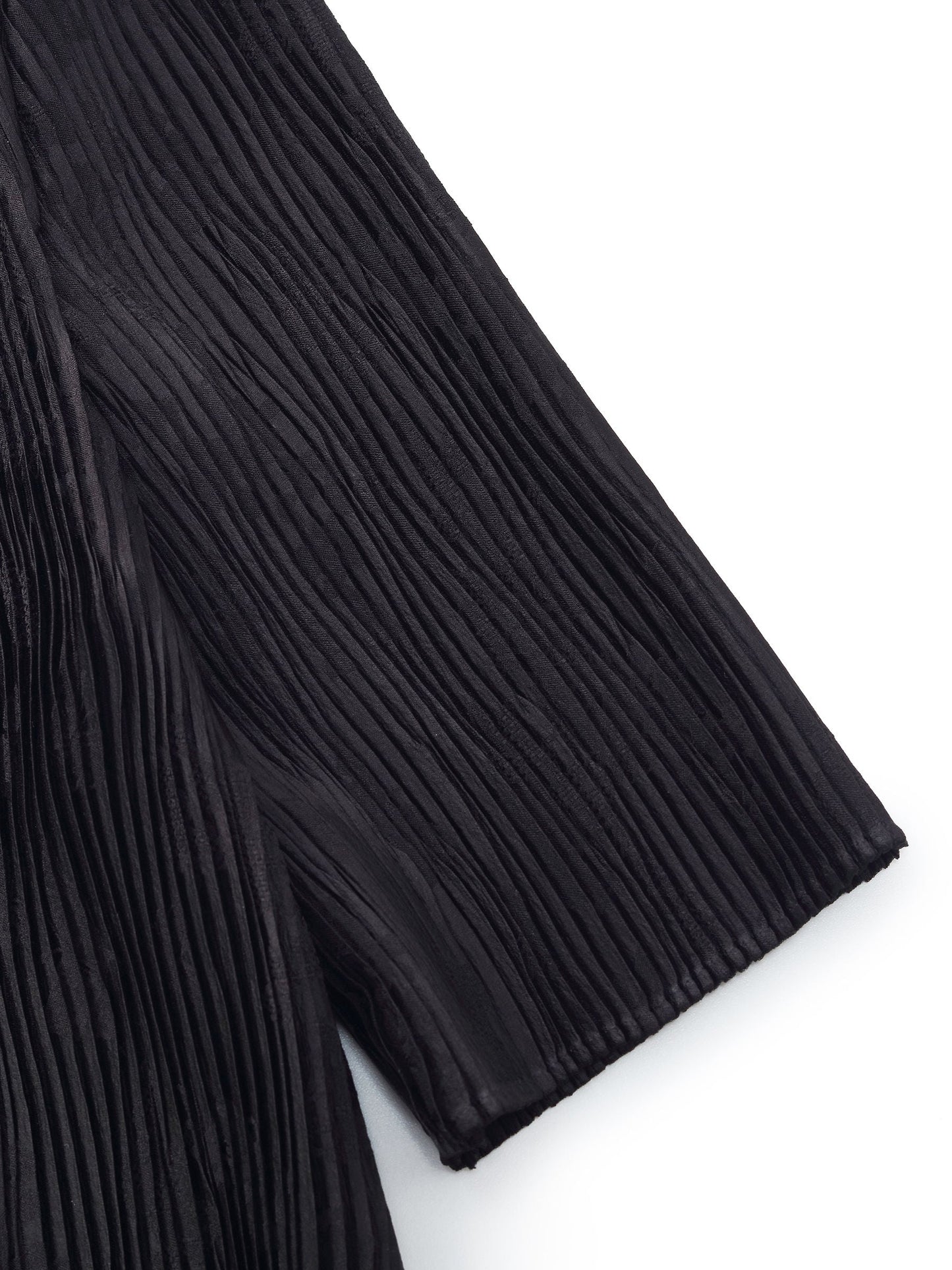 Satin Jacquard Women Pleated Maxi Dress With Self-Tie Belt
