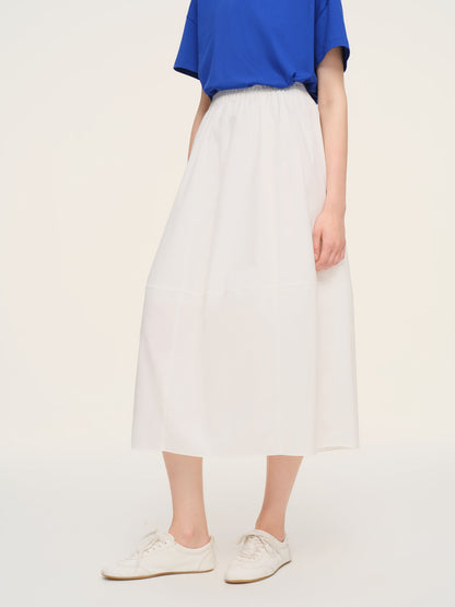 Cotton Blend Elastic Waist Women Skirt