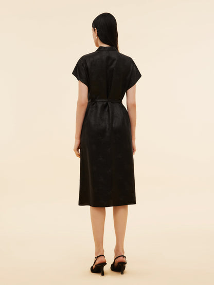 19MM Xiang Yun Silk V-Neck Women Midi Dress