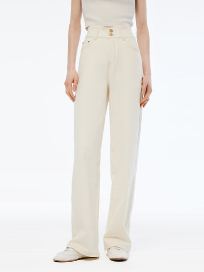 Denim High Waisted Women Loose Fit Straight Jeans