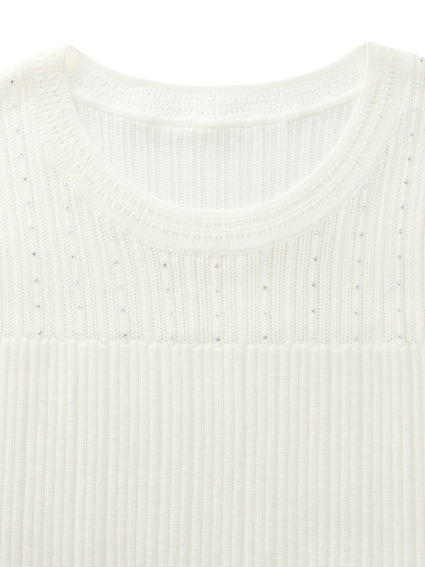 Lyocell Blend Rhinestone Women Knit Tank Top