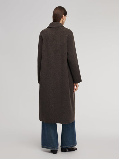 Wool Camel Hair Blend Double-Faced Women Wrap Overcoat