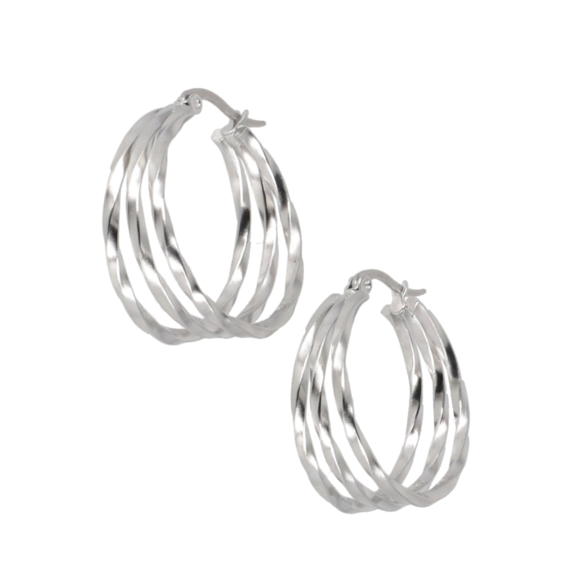 28mm Triple Twisted Hoop Earrings