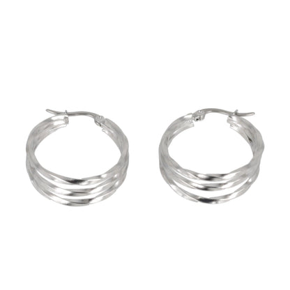 28mm Triple Twisted Hoop Earrings