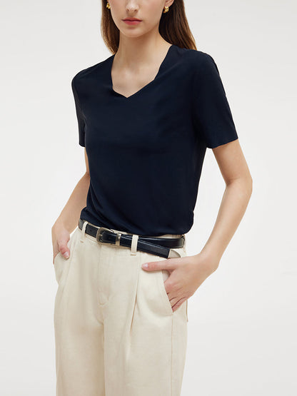 Two-pack (Black & White) Modal V-Neck Unisex T-Shirt