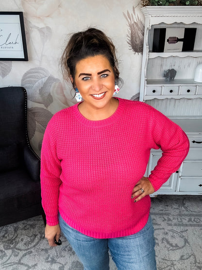Looking For This Sweater - Fuchsia