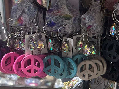 Peace Out Glam Hoop Earrings | Crystal Statement Hoops