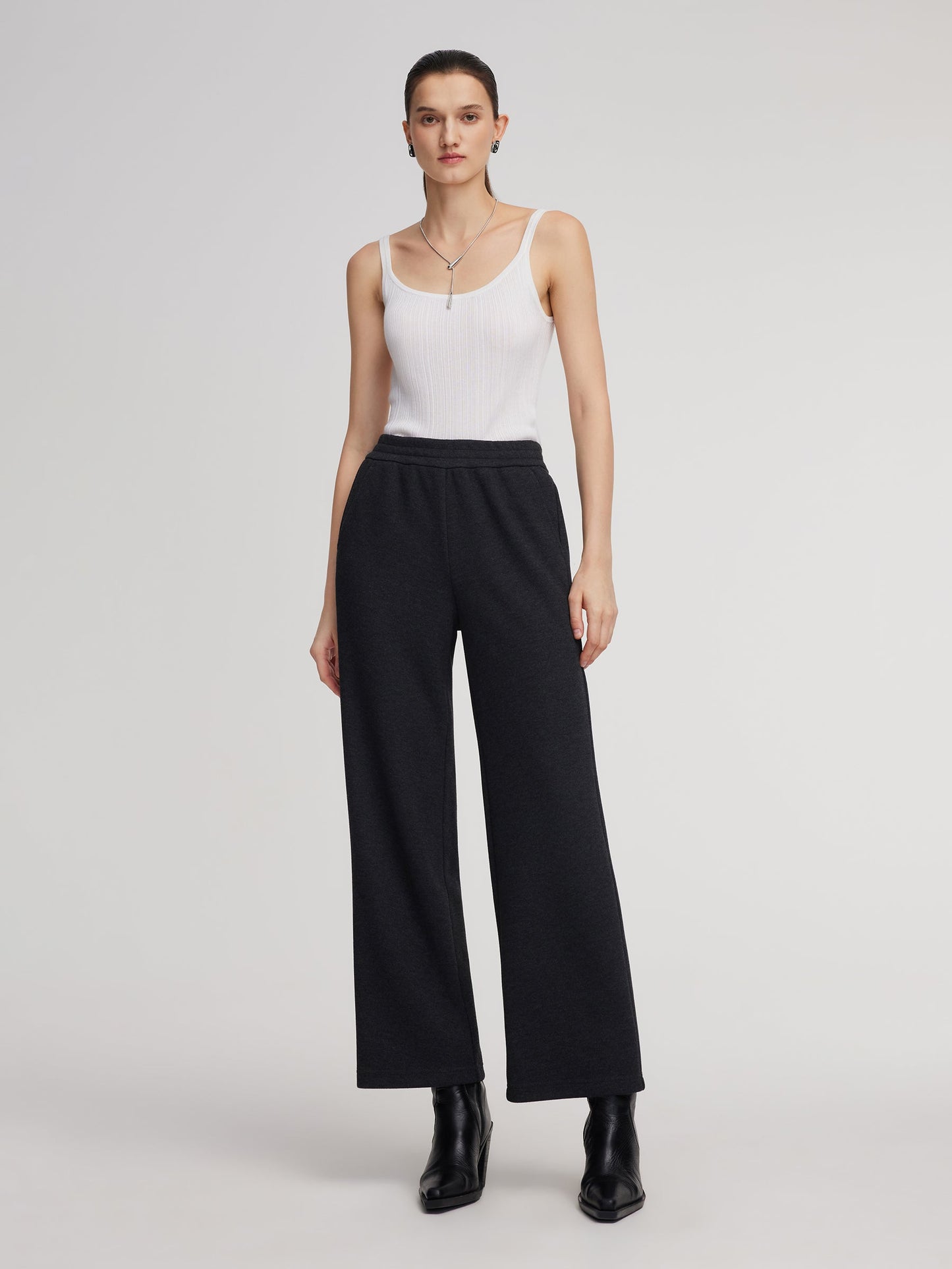 Drawstring Hooded Zip-Up Jacket And Pants Two-Piece Set