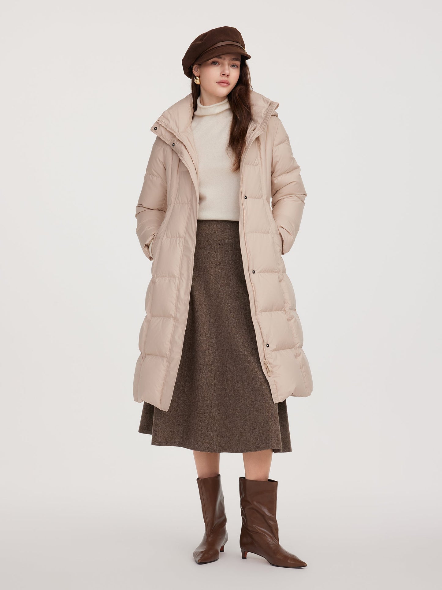 Washable Wool Women A-Line Flared Skirt