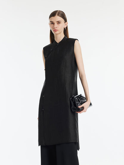 Xiang Yun Silk Asymmetric Hem Women Qipao Mini Dress