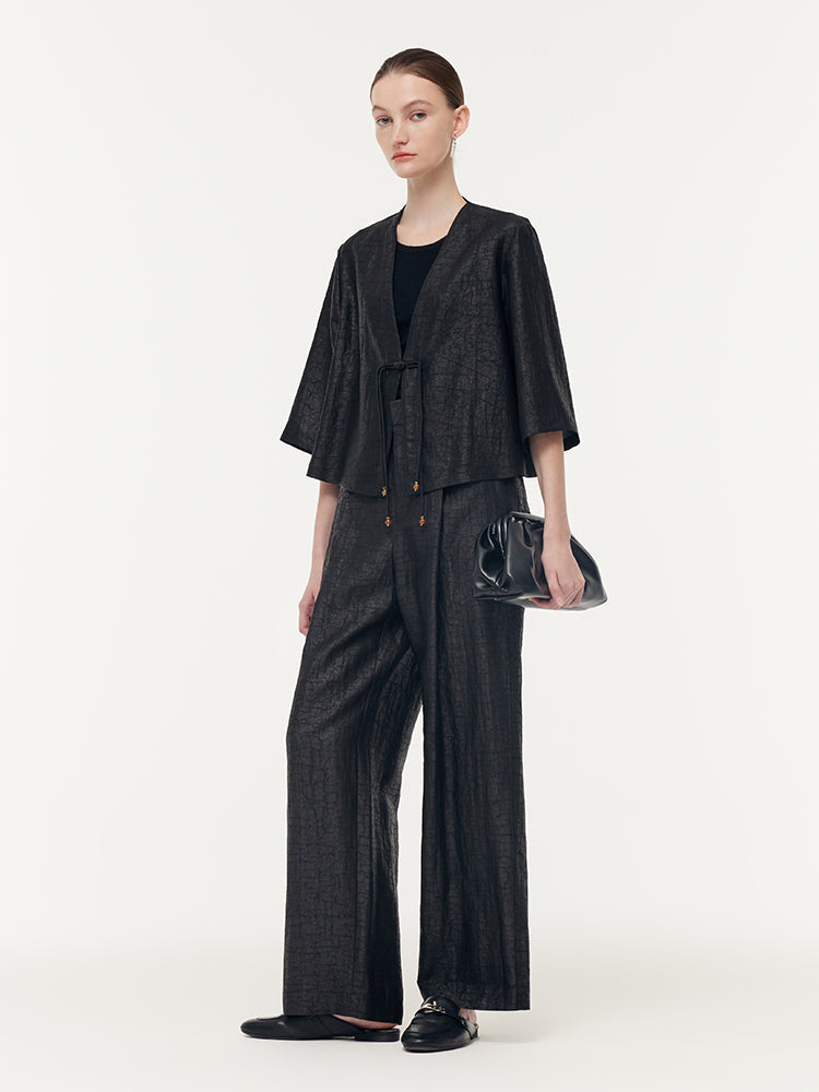 18 Momme Xiang Yun Silk Mandarin Button Women Crop Jacket
