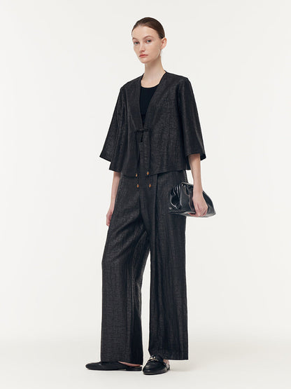 18 Momme Xiang Yun Silk Mandarin Button Women Crop Jacket