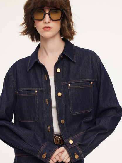 Denim Single-Breasted Women Jacket