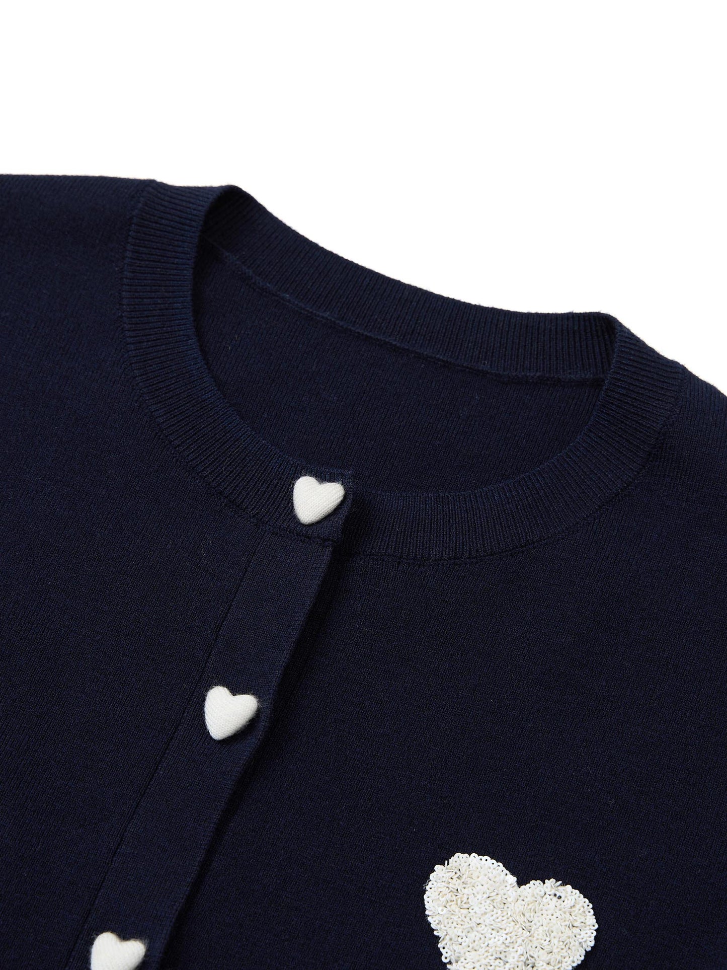 Tencel Wool Blend Heart Print Women Cardigan