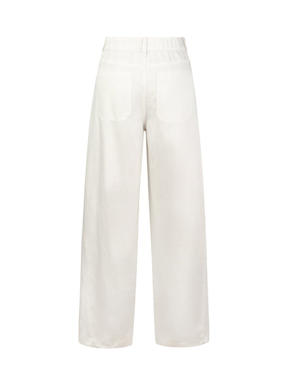 Lyocell Cotton Blend Denim Women Curved-Leg Jeans