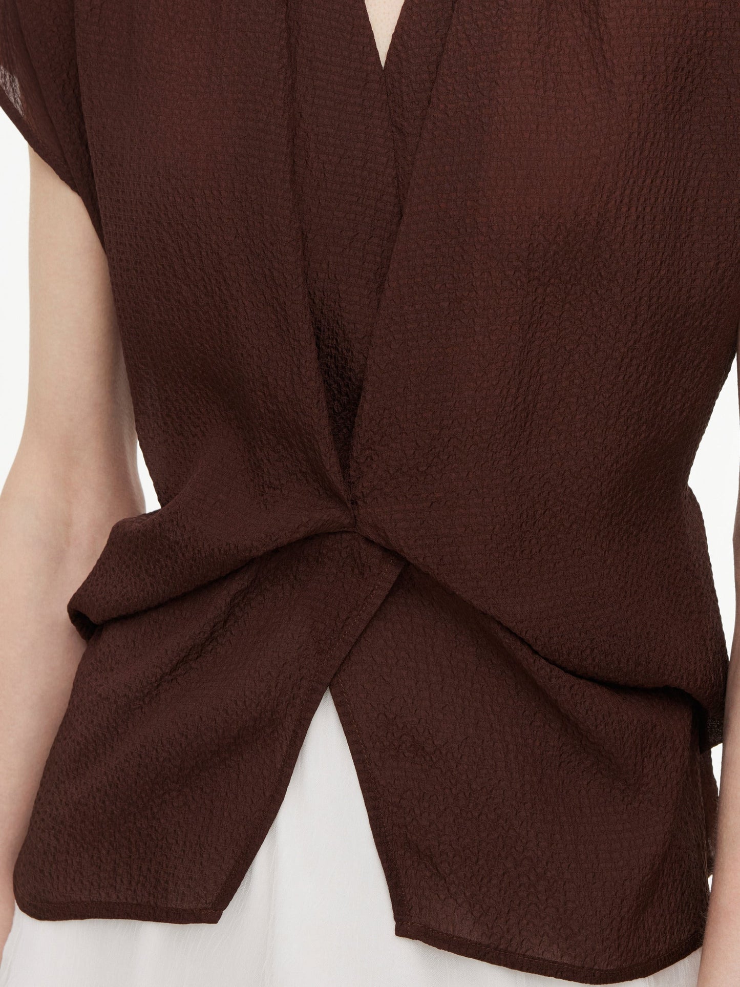 10.5MM Mulberry Silk V-Neck Twist Front Women Blouse