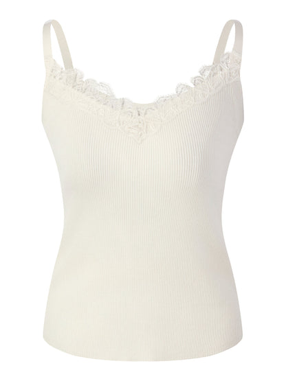 Triacetate Lyocell Blend Lace Trim Women Camisole