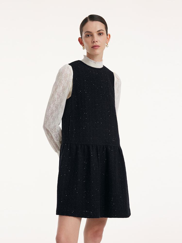 Round Neck Sequins Vest Dress