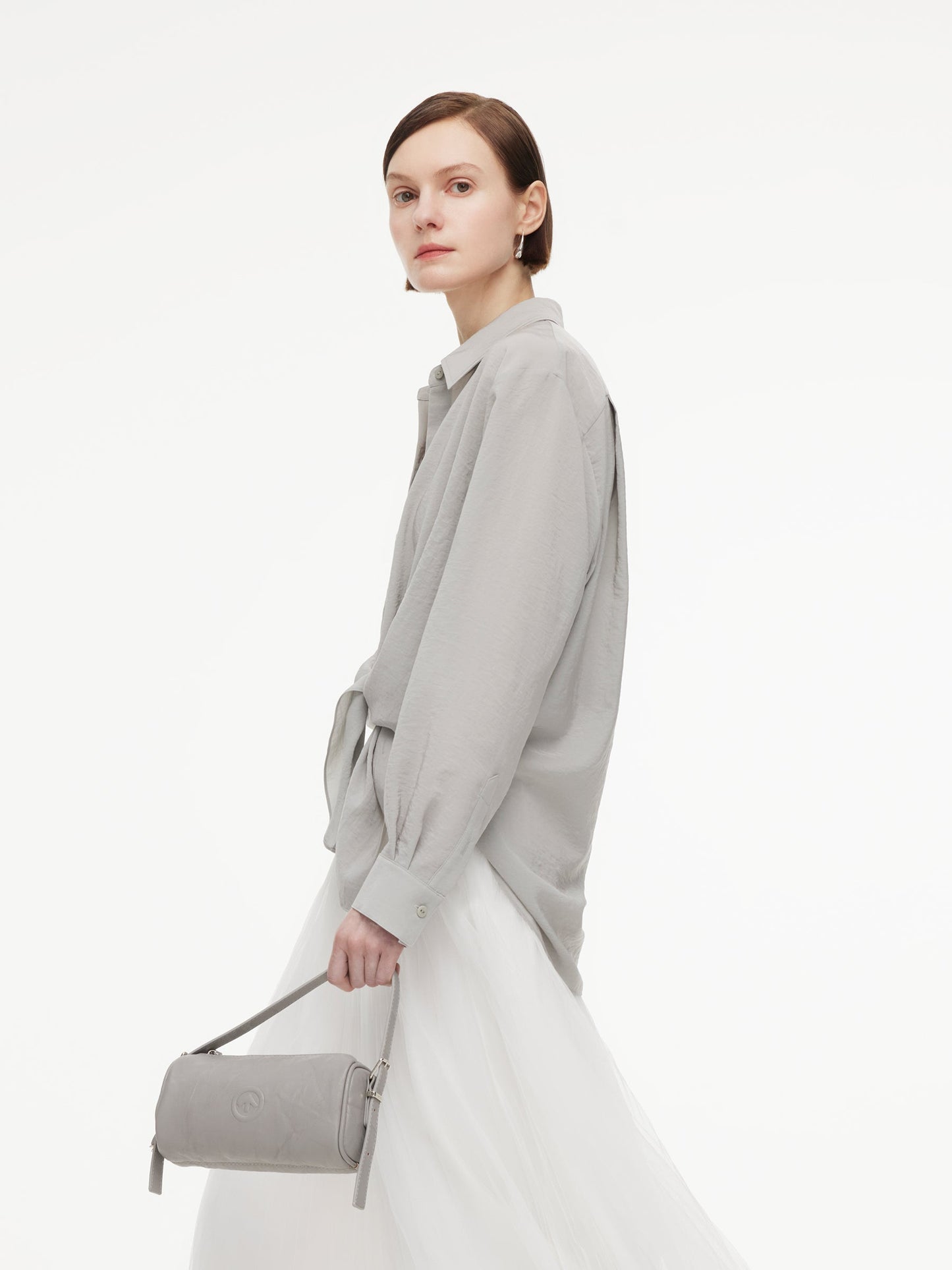 [Preview] Triacetate Blend Women Oversized Shirt