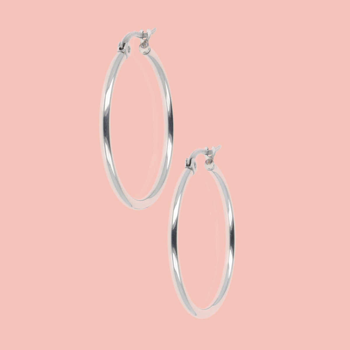 30mm Stainless Steel Hoop Earrings