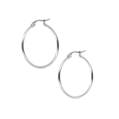 30mm Stainless Steel Hoop Earrings